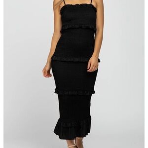 Black Ruffle Maternity Dress